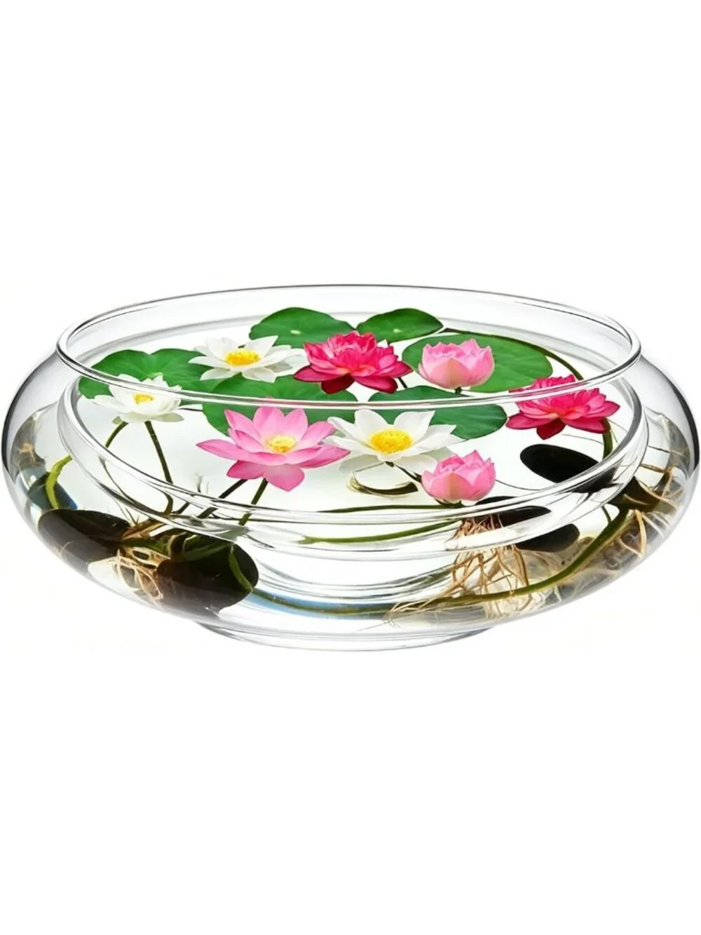 10-Inch Clear Glass Bowl - Large Round Planter for Plants, Centerpiece